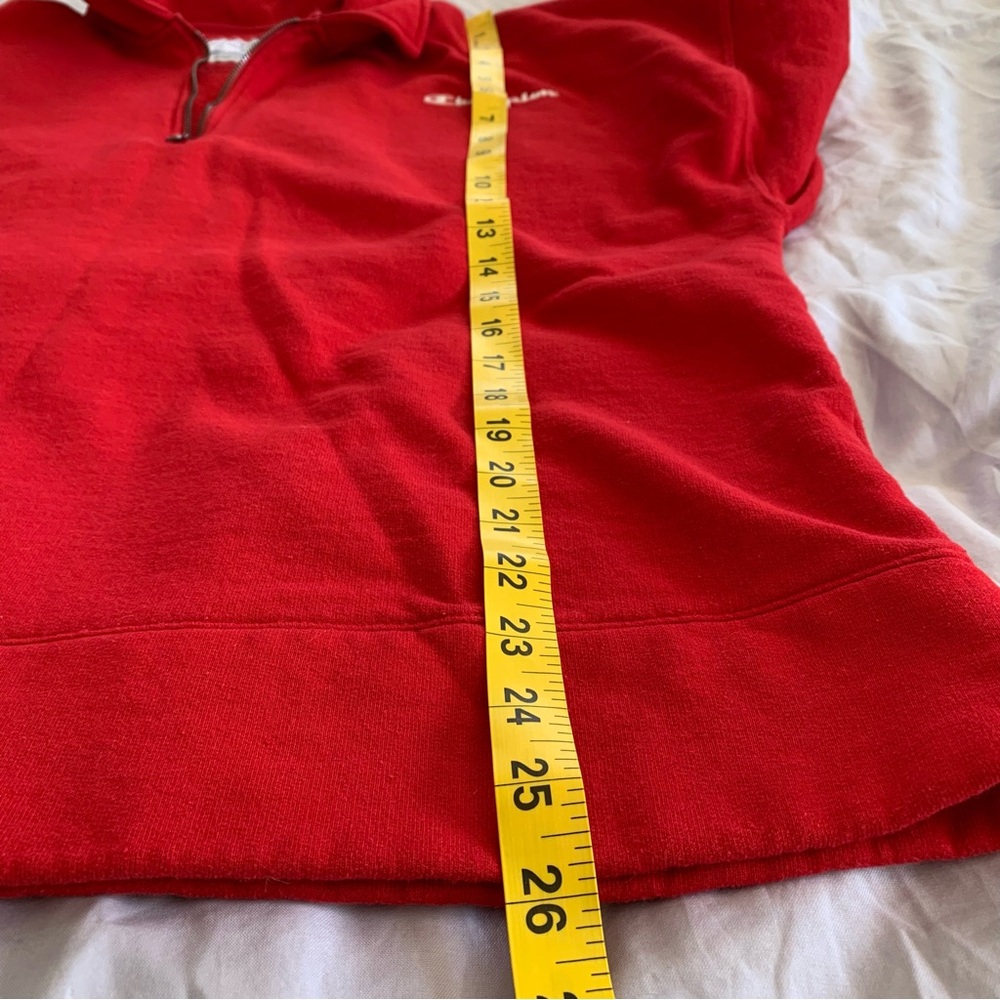 Champion Red Half-Zip Pullover Sweatshirt - Picture 7 of 9